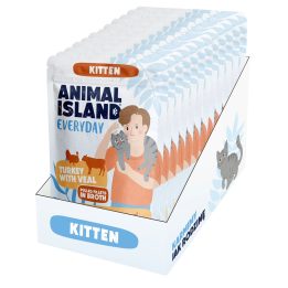 ANIMAL ISLAND Everyday Kitten Tacchino con vitello Box - cibo umido per gatti - 12x85g