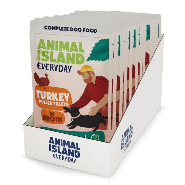 ANIMAL ISLAND Filetti di tacchino in brodo - cibo umido per cani - 10x150g