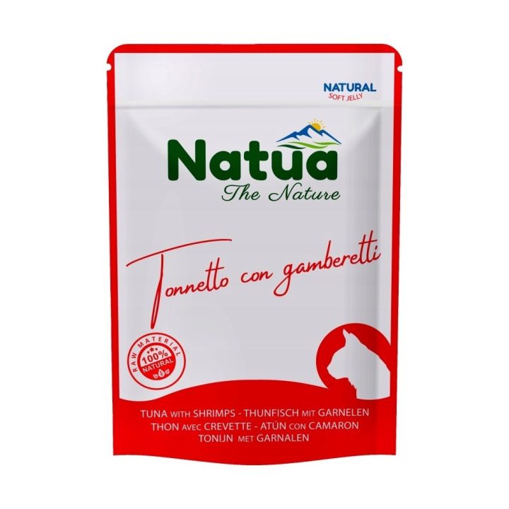 Natua Natural tonno con gamberetti cibo umido per gatto 70g