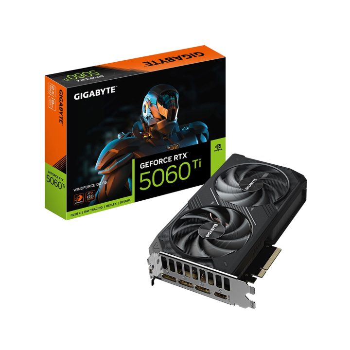 GIGABYTE GeForce RTX 5060 Ti WINDFORCE OC 8G Scheda grafica - 8GB GDDR7 128bit PCI-E 5.0 2587MHz Core Clock 3 x DisplayPort 1 x