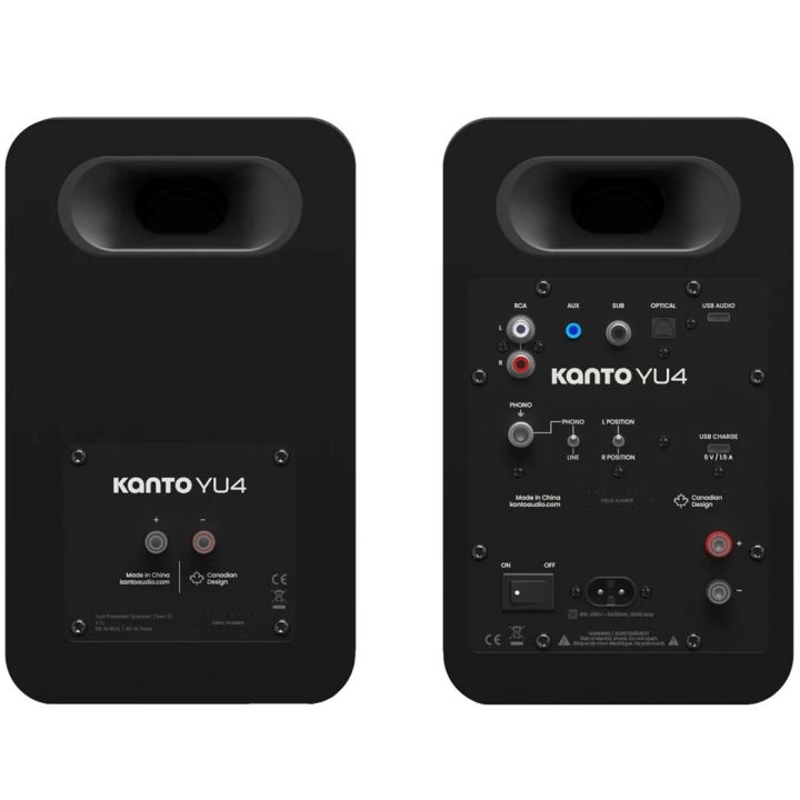 Kanto Audio YU4 – Altoparlanti attivi 140W Bluetooth / Phono – nero opaco (Coppia)