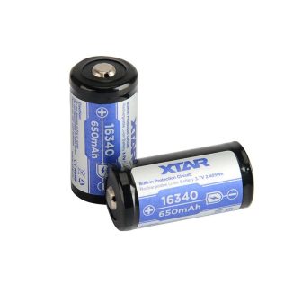 Batteria 16340/R-CR123 3 7V Li-ion 650 mAh con protezione