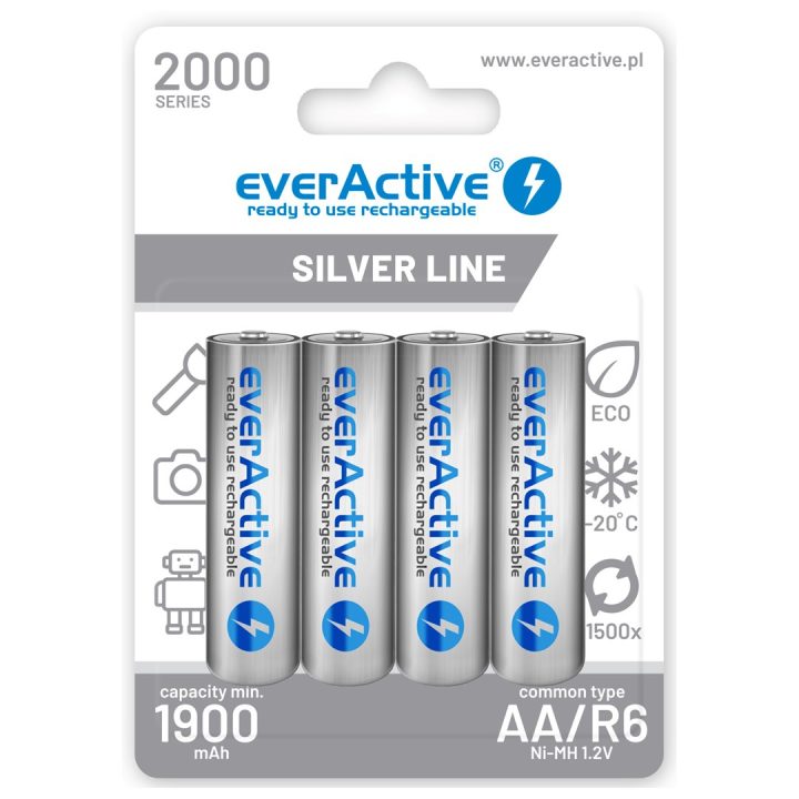 Batterie ricaricabili everActive Ni-MH R6 AA 2000 mAh Silver Line