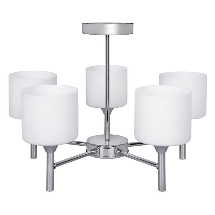 Lampada a sospensione plafoniera classica Activejet MIRA Chrome 5xE27 per soggiorno