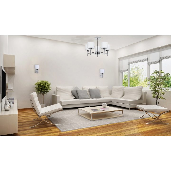 Lampada a sospensione plafoniera classica Activejet MIRA Chrome 5xE27 per soggiorno