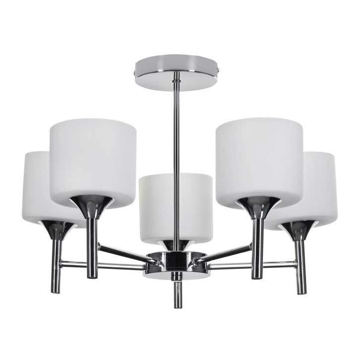 Lampada a sospensione plafoniera classica Activejet MIRA Chrome 5xE27 per soggiorno