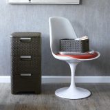 CURVER Rattan 206313 Storage Unit with 3 × 14 L Drawers Dark Brown