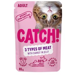 CATCH Tre tipi di carni e carota in gelatina - cibo umido per gatti - 85g
