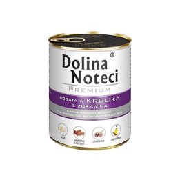 DOLINA NOTECI Premium Ricco di coniglio con mirtilli rossi - Cibo umido per cani - 800 g
