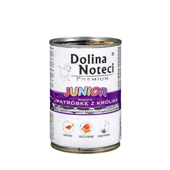 Dolina Noteci Premium Junior coniglio fegato ricco cibo umido per cuccioli di taglia media e grande - 400g