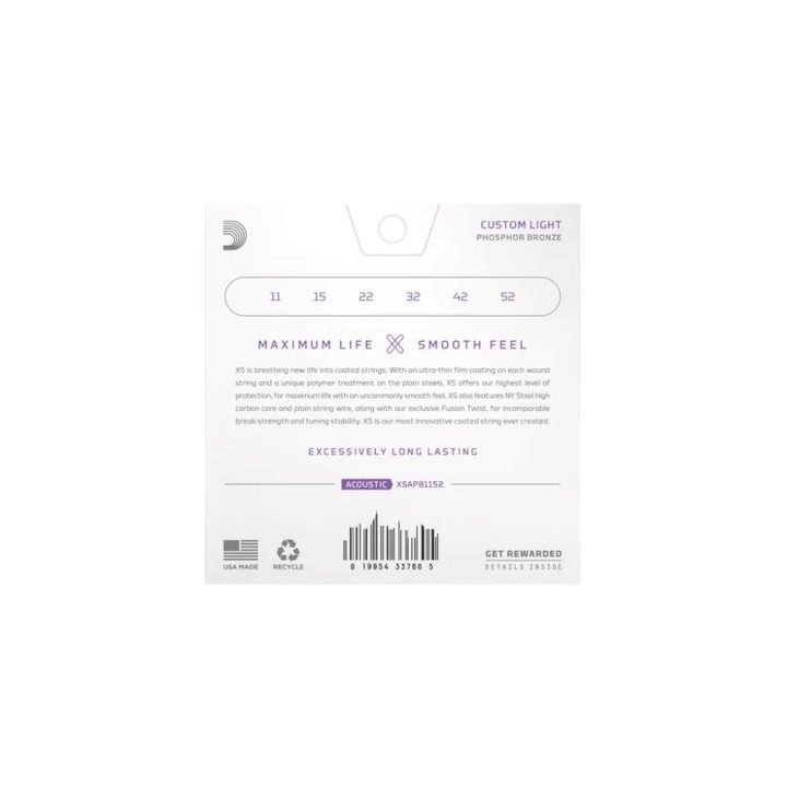 D'Addario XSAPB1152 - acoustic guitar strings (11-52)