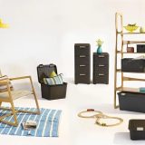CURVER Rattan 209907 Storage Unit with 4 × 14 L Drawers Cream