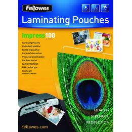 Fellowes A4 Busta Plastificazione Lucida 100 Micron - Confezione da 100