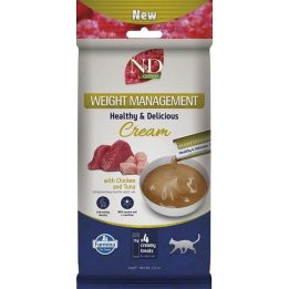 FARMINA N&D Quinoa Cat Weight Management Cream con Pollo & Tonno box – snack per gatti – 4x15g
