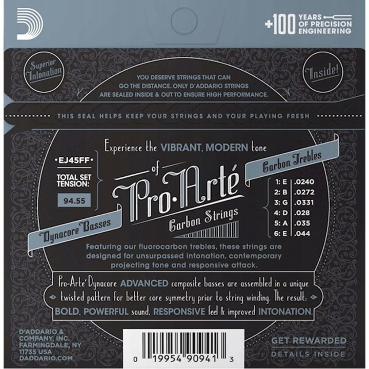 D'Addario EJ45FF Pro-Arté Carbon - classical guitar strings