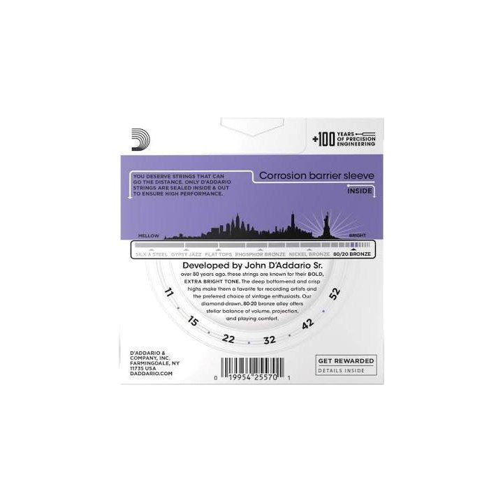 D'Addario EJ13 - acoustic guitar strings (11-52)