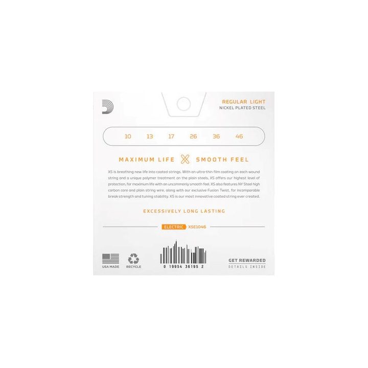 D'Addario XS Regular Light (10-46) - electric guitar strings
