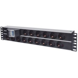 Intellinet 19 2U Rackmount 15-Output Unità di distribuzione dell'alimentazione (PDU) EU CEE 7/3 prese con interruttore aria dopp