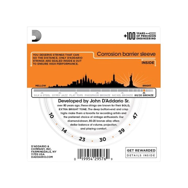 D'Addario EJ10 - acoustic guitar strings (10-47)