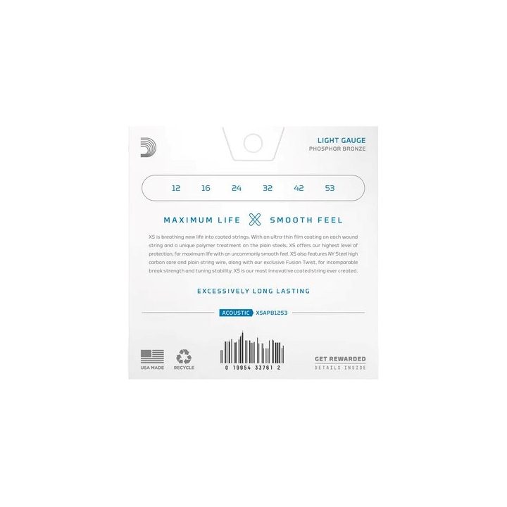 D'Addario XSAPB1253 - acoustic guitar strings (12-53)