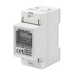 Qoltec 50899 contatore elettronico del consumo di energia monofase | 230 V | LCD | 2P | DIN rail