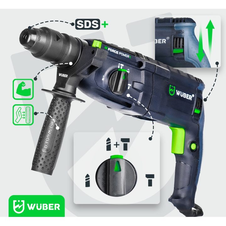 Martello rotativo con energia d'impatto 4 J 2500 W W28920 WUBER