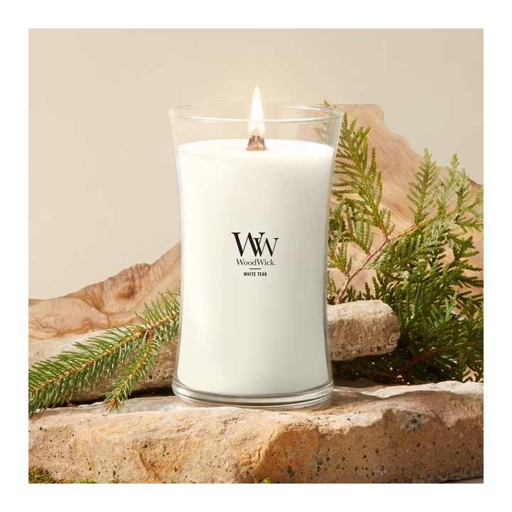 Candela profumata grande WOODWICK white teak 609.5 g 1 pezzo