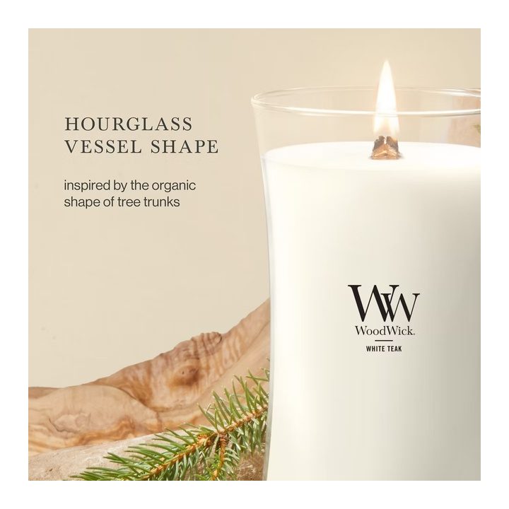 Candela profumata grande WOODWICK white teak 609.5 g 1 pezzo