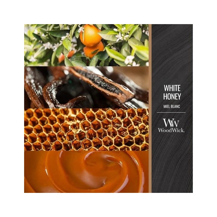 Candela profumata media WOODWICK miele bianco 275 g 1 pezzo