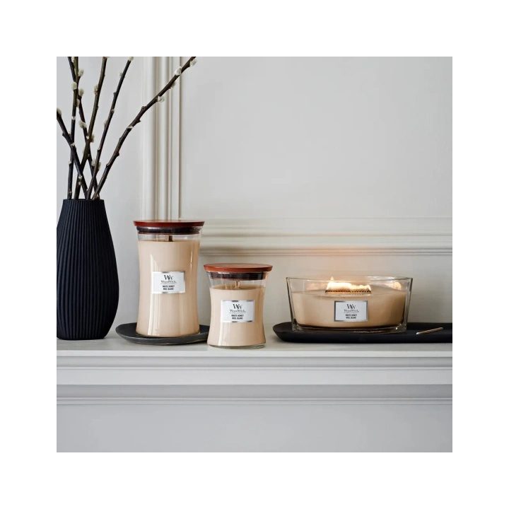 Candela profumata media WOODWICK miele bianco 275 g 1 pezzo