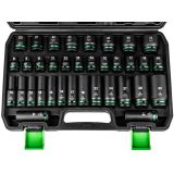 Set di bussole ad impatto lunghe 35 pezzi 1/2 esagonali WUBER