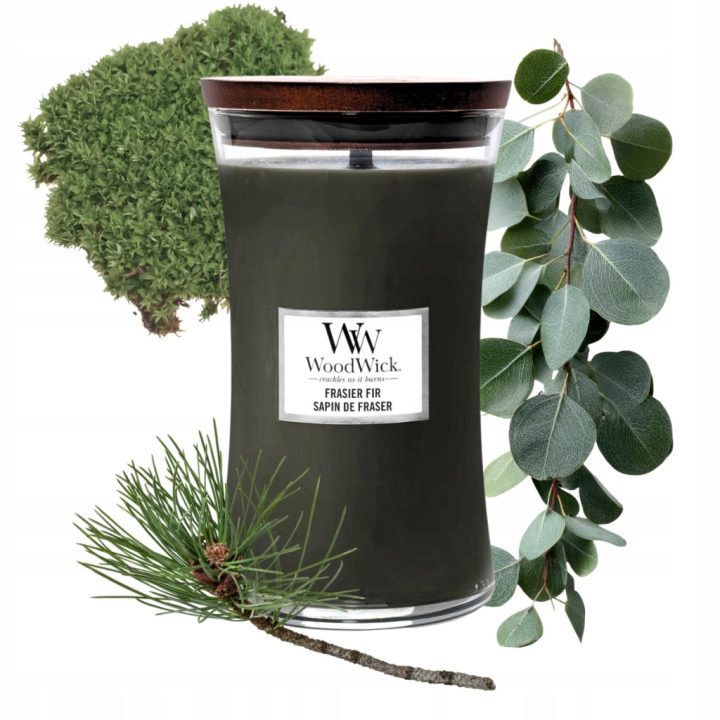 Candela profumata grande Fraser Fir WOODWICK con stoppino in legno 1 pezzo