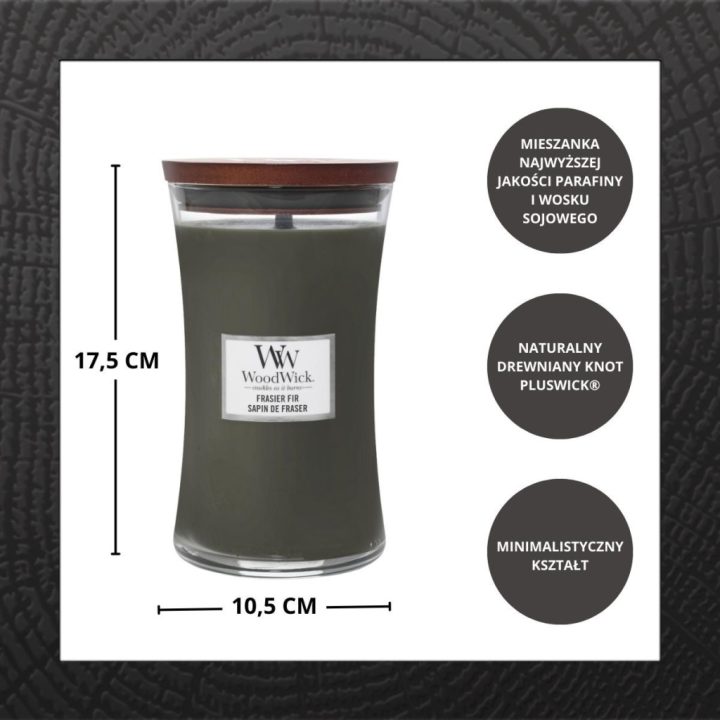 Candela profumata grande Fraser Fir WOODWICK con stoppino in legno 1 pezzo