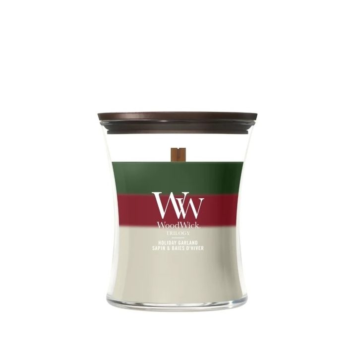 Candela profumata media WOODWICK Holiday Garland 1 pezzo