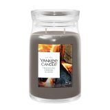 Yankee Candela Crackling Embers candela di cera Cilindro Legno Grigio 1 pz