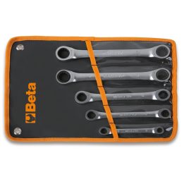 Beta 195/B5 Serie di 5 chiavi poligonali doppie diritte a cricchetto (art. 195) in busta 001950066