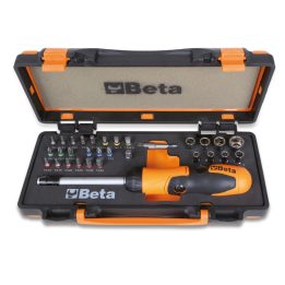 Beta 860/C38P 1 portainserti con impugnatura a cricchetto reversibile, 27 inserti per avvitatori,8 bussole esagonali e 2 accesso