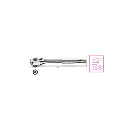 Beta 900M/55 Cricchetto reversibile con attacco quadro maschio 1/4" con impugnatura in metallo cromato 009000905