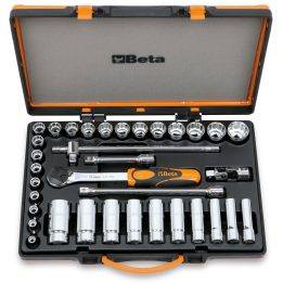 Beta 920B/C30Q Assortimento di 30 chiavi a bussola a mano poligonali e 5 accessori in cassetta di lamiera 009200975