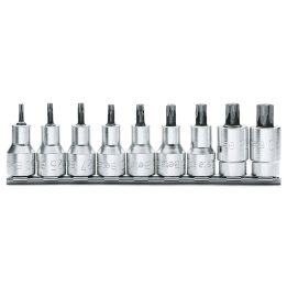 Beta 920TX/SB9 Serie di 9 chiavi a bussola maschio per viti con impronta Torx® (art. 920TX) su supporto 009200532