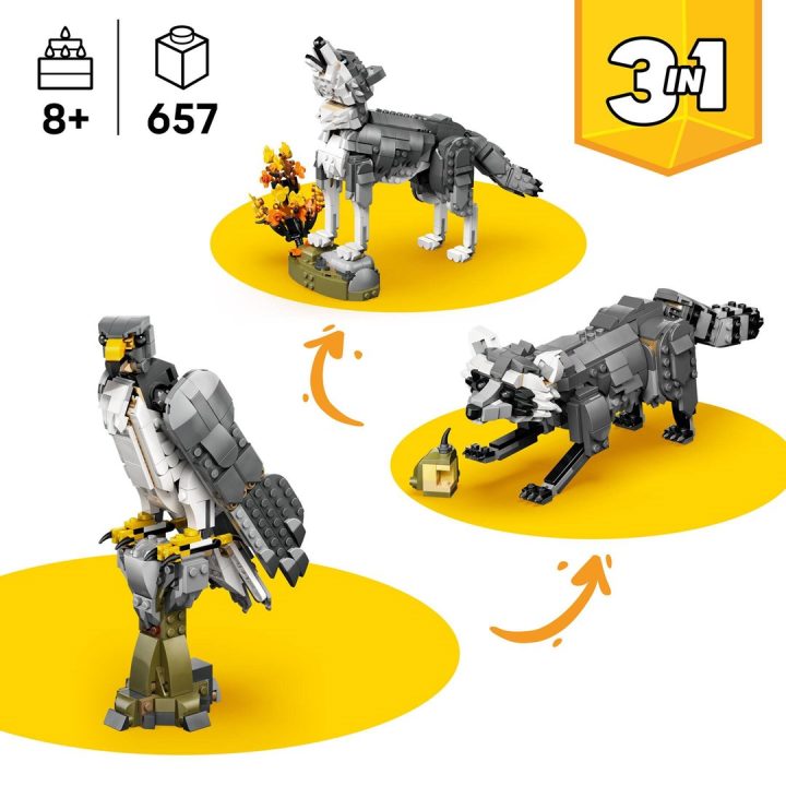 LEGO CREATOR 3 IN 1 31393 Animali della foresta: Lupo grigio