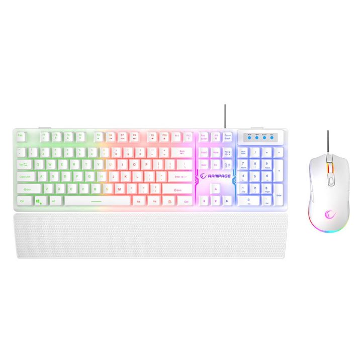 RAMPAGE FORTUNA GAMING SET TASTIERA CON MOUSE PAD E MOUSE Bianco
