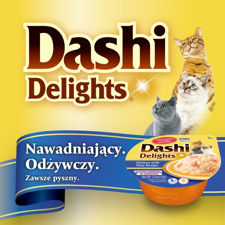 INABA Dashi Delights brodo di pollo e tonno - snack per gatti - 70g
