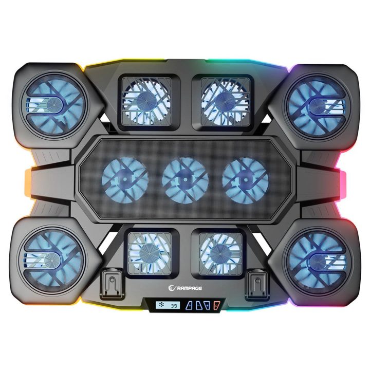 RAMPAGE GAMING GLACIER LAPTOP COOLING STAND nero
