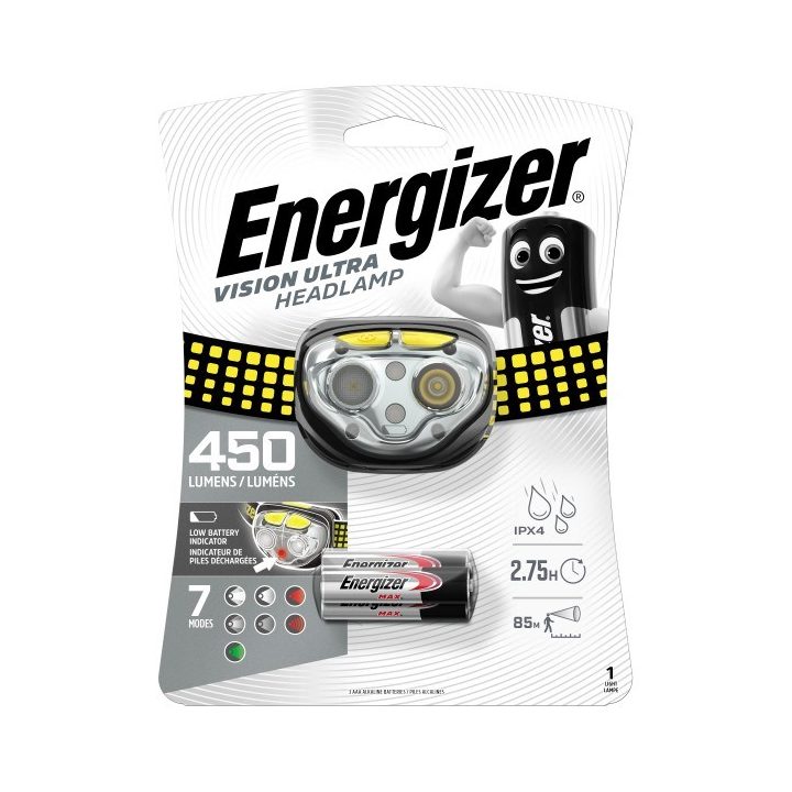 ENERGIZER Headlight Vision Ultra 3AA 450 LM 3 colori della luce