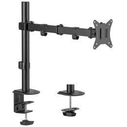 Maclean MC-753N LCD Supporto da Scrivania per Monitor 17-32 9kg VESA 75x75 100x100 Braccio Singolo Estensibile Regolabile