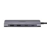 Ugreen CM195 adattatore 6-in-1 USB-C – lettore di schede HDMI / 2× USB-A 3.0 / USB-C PD / SD / TF – grigio