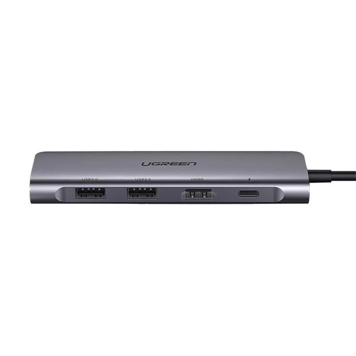 Ugreen CM195 adattatore 6-in-1 USB-C – lettore di schede HDMI / 2× USB-A 3.0 / USB-C PD / SD / TF – grigio