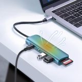 Ugreen CM195 adattatore 6-in-1 USB-C – lettore di schede HDMI / 2× USB-A 3.0 / USB-C PD / SD / TF – grigio