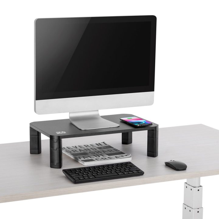 Ergo Office ER-415 Supporto monitor ripiano ricarica wireless Qi regolabile 17 - 32 20kg caricabatterie a induzione